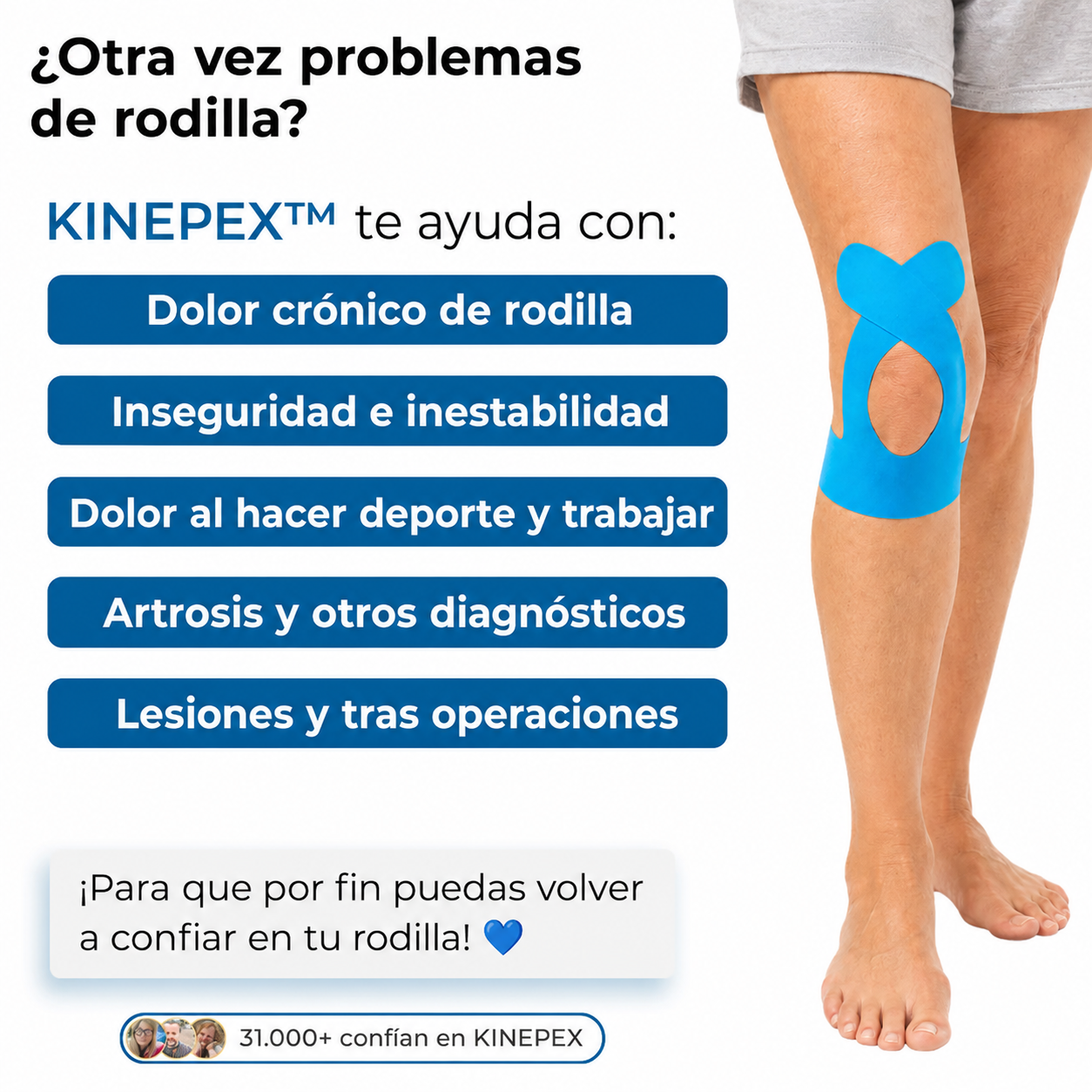 Kinepex rodilla - aplicación